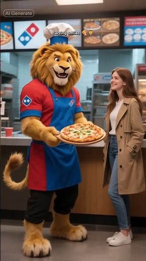 Lion Making Dominos 🍕 Pizza 🦁 #shortvideo #trend #anime