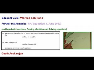 Edexcel AS/A-Level Maths Question FP3 June 2010 Q3 (Proving Hyperbolic identity & Solving eqns)