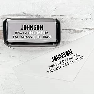 Self Inking Modern Address Stamps | Custom Return Address Stamper (Colorblock, Xtra Large)