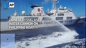 Chinese Vessel Uses Water Cannon on Philippine Boat