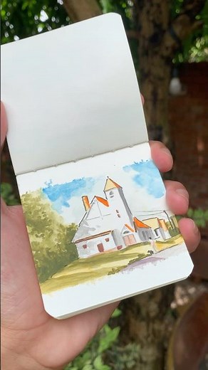 Vẽ Tranh Phong Cảnh Bằng Màu Nước ĐƠN GIẢN | how to draw scenery #vetranh #vetranhphongcanh