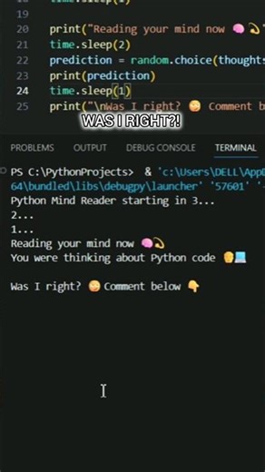 Python Just Read My Mind 😳💻