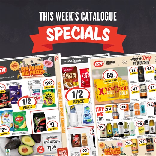  IGA Weekly Catalogue Specials AVAILABLE NOW! ✨  Specials from 22/10/2025 to 28/10/2025 or while stock lasts! Check out our full catalogue online by following the link below! https://www.iga.com.au/catalogue/  | Maiden Gully IGA Plus Liquor | Facebook