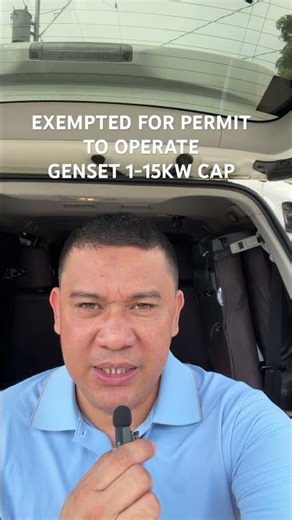 Generator Set 1-15kW is Exempted for Permit To Operate from EMB #PTO #exemption