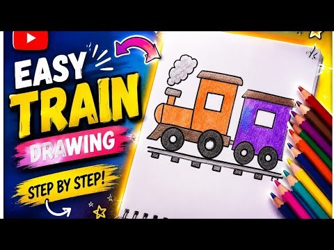 🚂 Easy Train Drawing Tutorial for Kids | Step by Step Train Drawing