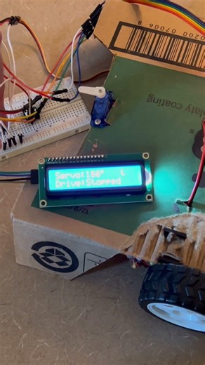 DC and servo motor test with joystick module and buttons