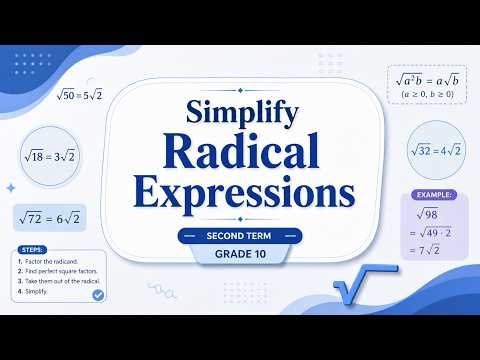 B. Simplify Radical Expressions - Grade 10 - Second Term