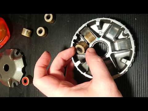How to correctly install a variator roller weights.