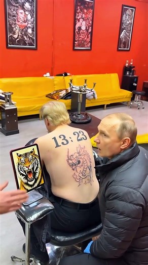 Putin's tattoo for Trump: failed.#ai #funny #politicalsatire #trump #putin