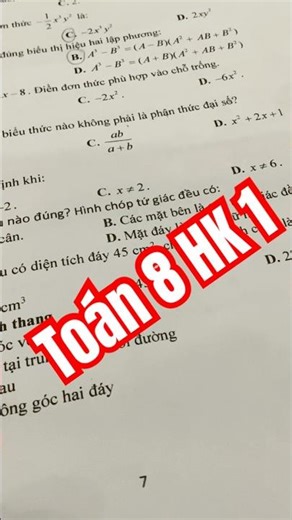 Grade 8 Math Semester 1 Exam Review - Quick, Easy-to-Understand Multiple Choice Questions #shorts