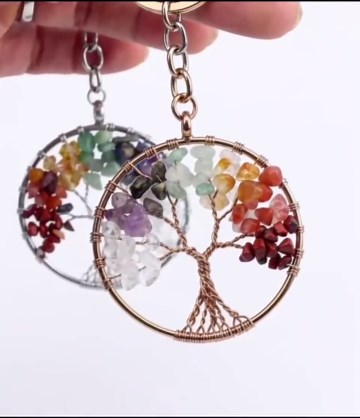 Tree of Life Crystal Keychain, 7 Chakra Healing Gemstone Key Ring,reiki Healing Accessory, Spiritual Bag Charm - Etsy