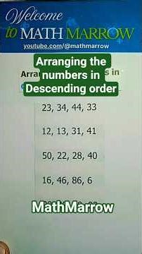 How to arrange the given numbers in Descending order @MathMarrow