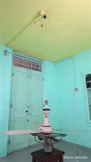 Funniest Ceiling Fan Fall! 1980s Bajaj Kassels Deluxe VS Exhaust Fan in Slow Motion 😂🌀 #shorts