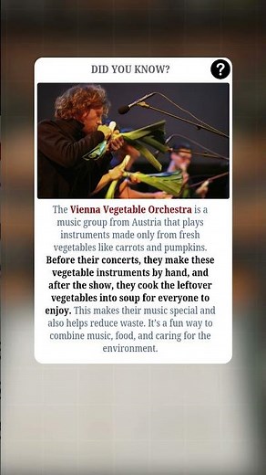 The Orchestra That Plays Music on Vegetables