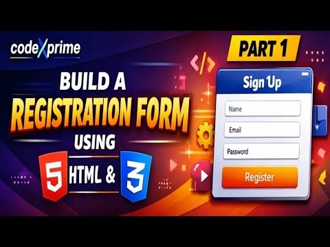 MAKE SIMPLE REGISTRATION FORM USING HTML&CSS PART-I