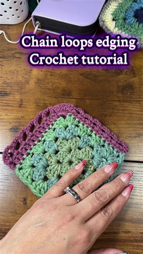 Chain loops edging crochet tutorial! #crochet #crochettutorial #crochetborder #tutorials #learncrochet