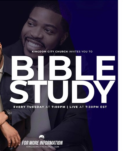 CHARLOTTE — Tuesdays just got better 🔥 Bible Study with @Prophet Brian Carn In-person at 7PM 📺 LIVE at 7:30PM on Facebook & YouTube!! 3409 Brookshire Blvd. Charlotte, NC #KingdomCityChurch #FaithTok #CharlotteNC #churchtiktok #fyp