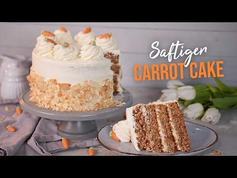 Saftiger Karottenkuchen mit Karamell und Creamcheese-Frosting / Möhrenkuchen / Carrot Cake