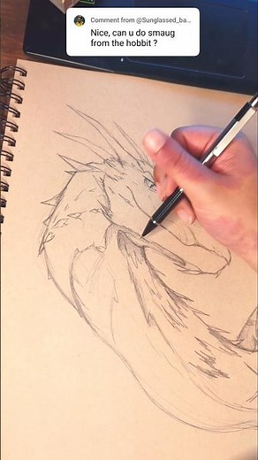 Smaug?🔥🐉 #thehobbit #lordoftherings #smaug #dragon #drawing #art #sketching #sketch