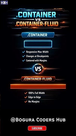 Container vs Container-Fluid 🔥 (Biggest Bootstrap Mistake!) | 90% Developers Get This Wrong 😱Learn