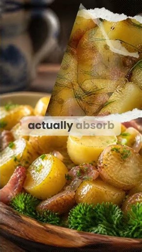 Authentic German potato salad with bacon a family favorite. #bavarianrecipes #Germanpotatosalad