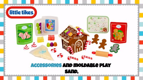 Little Tikes Creative Chefs Gingerbread House Kit, with Make-It Mix Play Sand, Ages 3