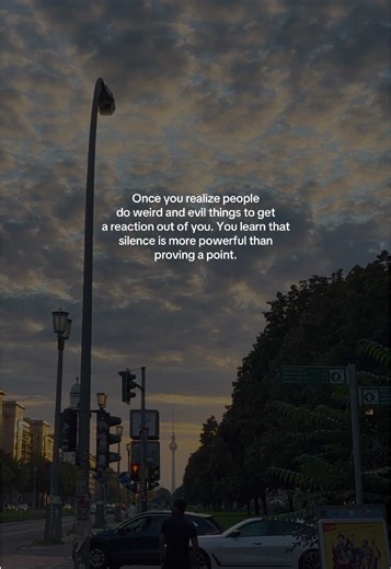 Once you realize people do weird and evil things to get a reaction out of you. You learn that silence is more powerful than proving a point. #deeplines #foryou #quoteoftheday #goviral #fyp