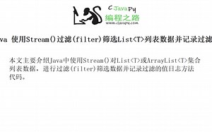Java 使用Stream()过滤(filter)筛选List列表数据并记录过滤的值日志方法代码