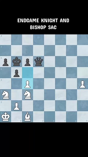 Endgame knight and bishop sacrifice that wins - chess tips