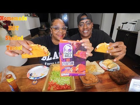 HOMEMADE TACOS WITH TACO BELL HOT SEASONED SHELLS (FIRST TIME TRYING THEM)