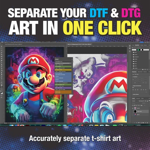 😤 Tired of battling white haze ruining your DTF & DTG prints? Fed up with endless YouTube scrolling for separation secrets? Meet your game-changer: ActionSeps™ DTX! Developed by Matt from Mikey Designs & Silk Screen after years of trial and error, this tool seamlessly integrates artwork onto shirts, banishing ink waste and those dreaded black boxes. With just a click, effortlessly separate even the most intricate designs without white haze or color blocks. Plus, enjoy exclusive access to: ✅ Our