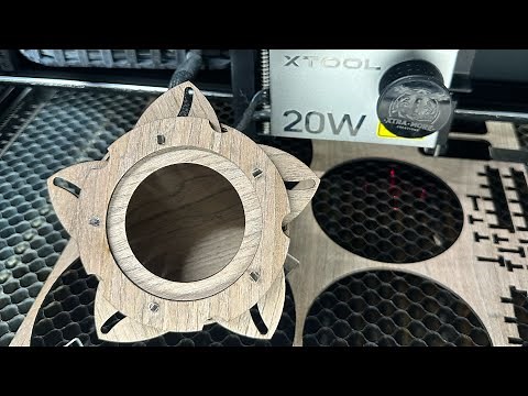 xTool XCS - How To Adjust Kerf Cuts - Iris Box Free Project From DesignFind. 3mm Walnut #xtool #iris