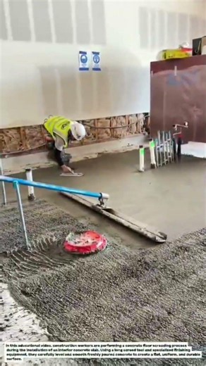 Amazing Concrete Floor Screeding Process! Fast and Accurate Slab Leveling Technique.