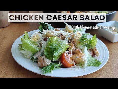 CHICKEN CAESAR SALAD with Homemade Croutons and Dressing | Simple & Delicious Recipe!