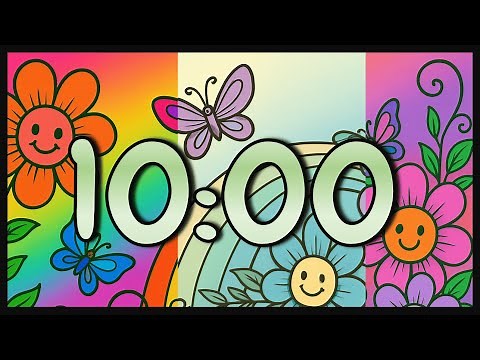 10 Minute Relaxing Countdown Timer – Magic Color Change Vibe | Study, Relax, Focus, or Walk