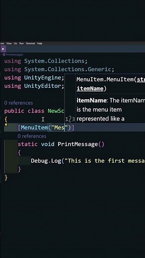 معلومة Unity ع السريع | Menu Item #unity #gamedev #gamedevelopment
