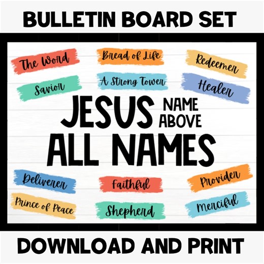 Names of God Bulletin Board Set, Christian Classroom Decor, Sunday School Display, Religious Bulletin Board Kit - Etsy