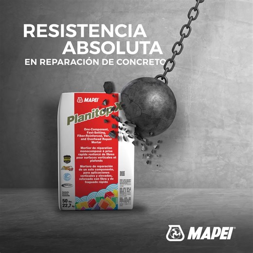 Rellena y repara con Planitop X – mortero fibrado de fraguado rápido y alta resistencia. 💯 ¡Dúo ideal para restaurar concreto dañado y dejarlo como nuevo! | MAPEI México
