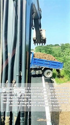 Guardian Bucket: How an Excavator Becomes a Safety Angel for Tipping Trucks!