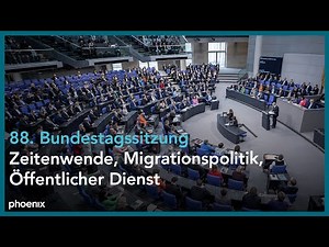 Bundestag: u.a. Regierungserklärung von Kanzler Scholz zu "1 Jahr Zeitenwende" und 88. Sitzung