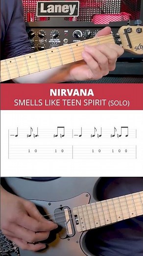 Nirvana Smells Like Teen Spirit solo - guitar tutorial with tabs!