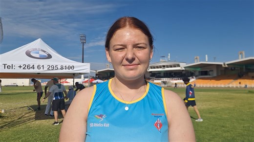 NEW RECORD ... Annelize Smith interviewed after breaking the women's hammer throw record at the National Athletics Championships on Saturday with a new distance of 36,30m. Video: Helge Schütz | The Namibian