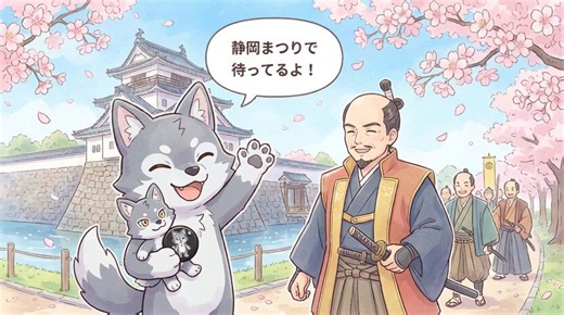 #デジタル城下町＼🌸#静岡まつり に出展中🌸／デジタル城下町は出展2日目🎉雨も上がり、日中は春らしく過ごしやすいお出かけ日和の1日となりそうです😊📍駿府城公園・東御門近く⏰10:00〜16:00楽しい企画もたくさんご用意しています✨🗺スタンプラリー・3つクリア→ガラガラを回せます・5つコンプリート→トートバッグを先着で🎁🎲サイコロくじ🐺駿府登城記念缶バッチが付いたマカミのぬいぐるみ販売などなど🏯ぜひご来場ください🙌✅デジタル城下町出展詳細✅スタンプラリー参加方法はリプ欄より🔽