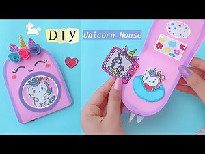 DIY Paper Doll unicorn house Tutorial | Paper unicorn Draw & Play Tutorial Quiet Book / Paper Crafts