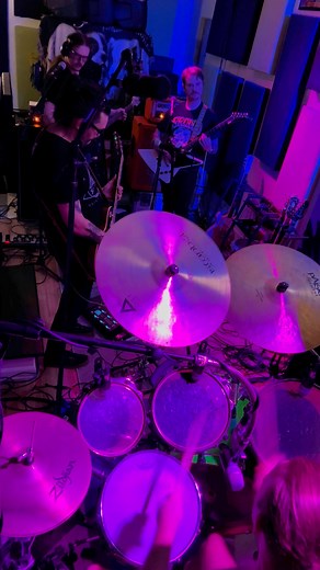 Studio prep a couple months ago. Wanna hear us work on both new and old songs? Come and hang with us in the bunker later, 6PM Central, let’s boogie. | Howling Giant