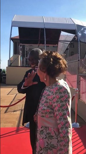 President Cyril Ramaphosa and his wife Dr Tshepo Motsepe leaving after the inauguration