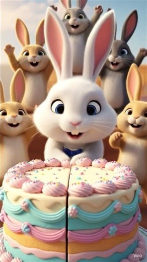 🎂 Happy Birthday Rabbit! Cutting the Cake 🐰🎉 pinky cartoon #2099#