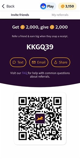 Fetch Rewards Referral Code for 15k points (KKGQ39)