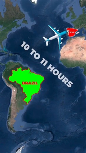 How long does it take to travel from Spain to Brazil? #brazil #spain #hello