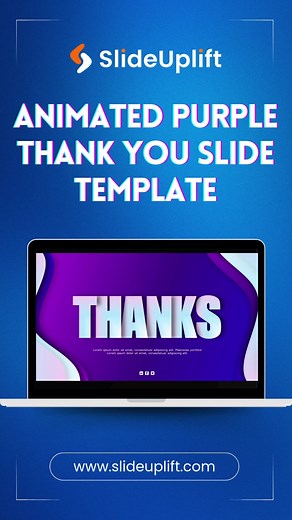 Animated Purple Thank You Slide Template for Presentations